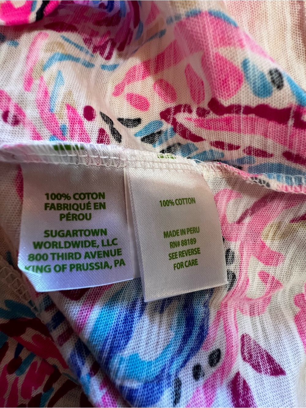 Lilly Pulitzer Pink & Turquoise Paisley Short-Sleeve Top - Picture 13 of 14